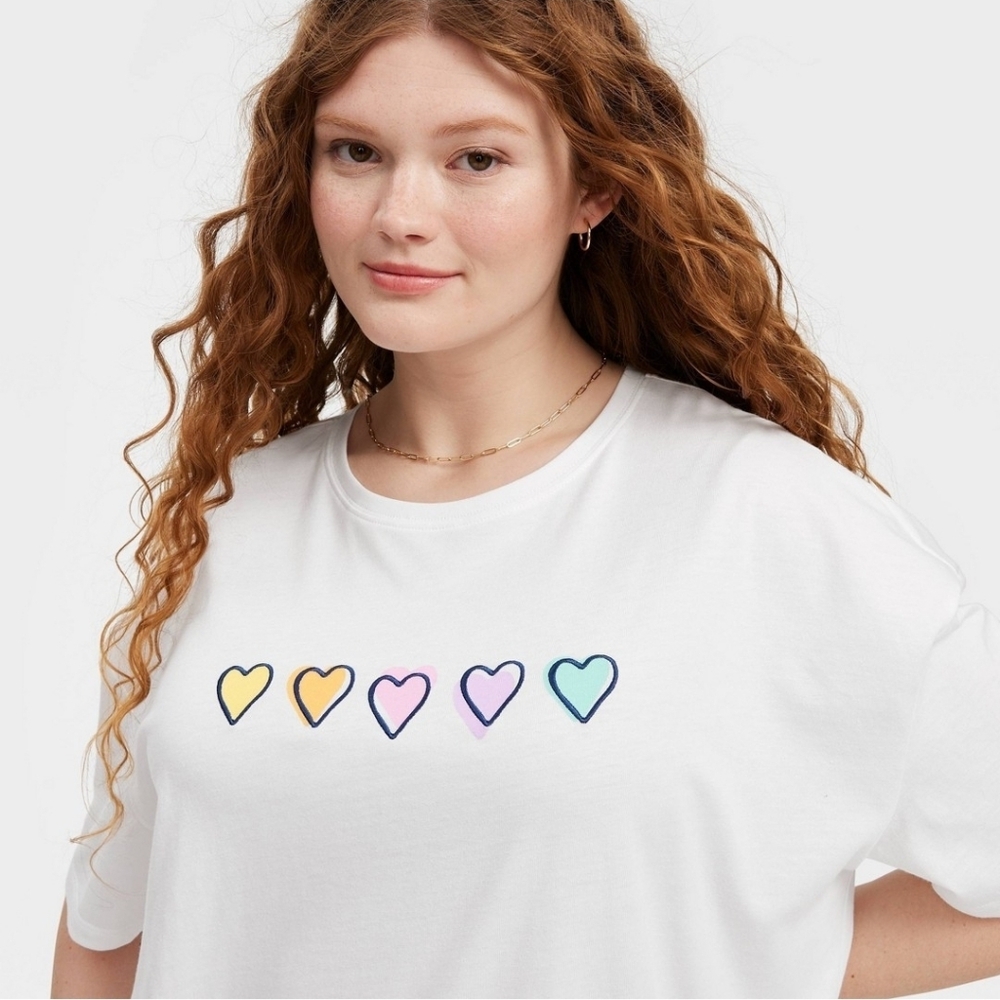Roller Rabbit x Target Disco Hearts Wave Graphic T-Shirt Oversized